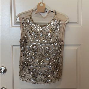 Beaded sheer shirt